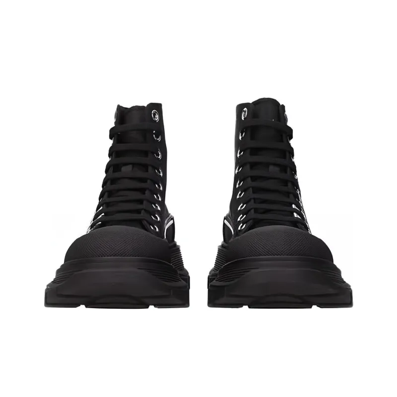 Alexander McQueen Tread Slick Boot Polyfaille Graffiti Black White Women's-2