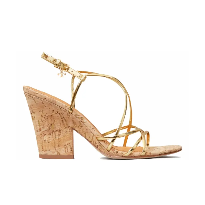 TORY BURCH Penelope Block Heel Strap Sandals 9cm Women's Gold-1