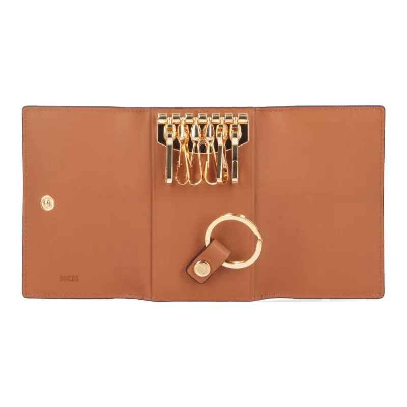 MCM Artificial Leather Key Pouch Men's Cognac-2