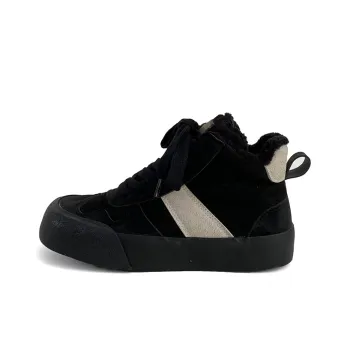 Than Than Me Warm Slip Resistant Mid Top Skateboard Shoes Women's