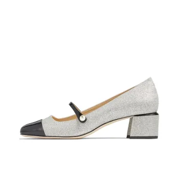 Jimmy Choo Block Heel High Heels 4.5cm Women's Silver Black