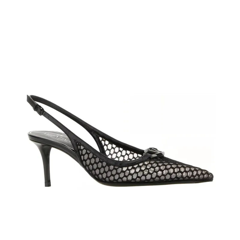 Valentino Logo Plaque Pointed Slingback Pumps-3