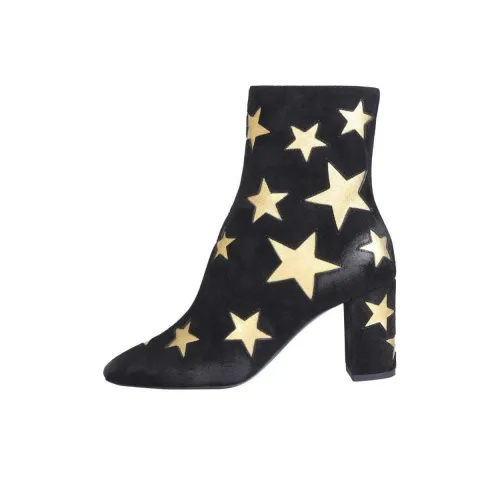SAINT LAURENT Lou Star Print Ankle Boots Women's