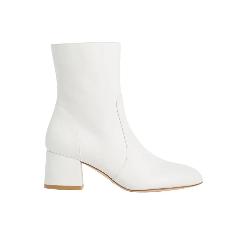Stuart Weitzman/SW Flareblock Ankle Boots 6cm Women's White-1