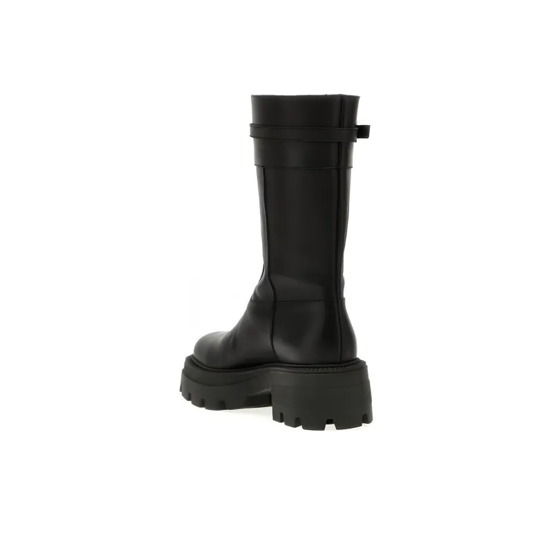 SERGIO ROSSI Nora Buckle Detailed Round Toe Boots Women's-3
