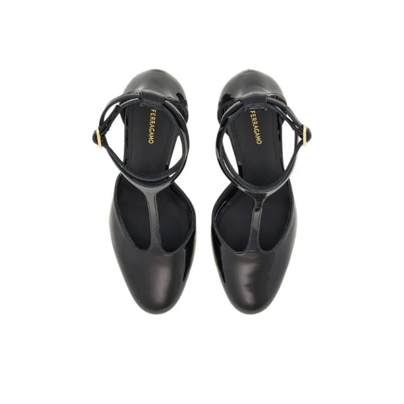 FERRAGAMO Slim Heel High Heels 9.5cm Women's Black-3