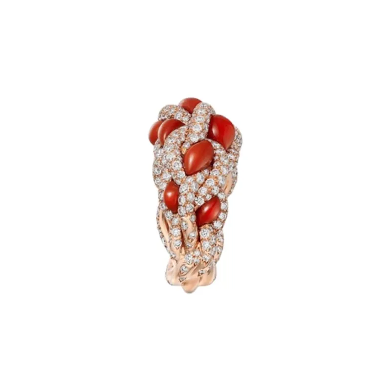 CARTIER Rose Gold Rings Unisex Red-2