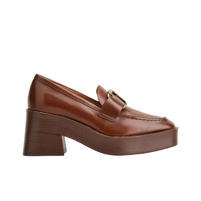 TOD'S Wedge Heel Platform Shoes Women's Brown-1