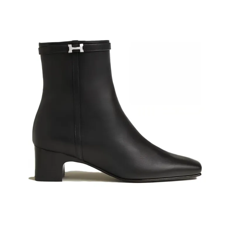 HERMES Hommage Ankle Boots 5cm Women's Black-1