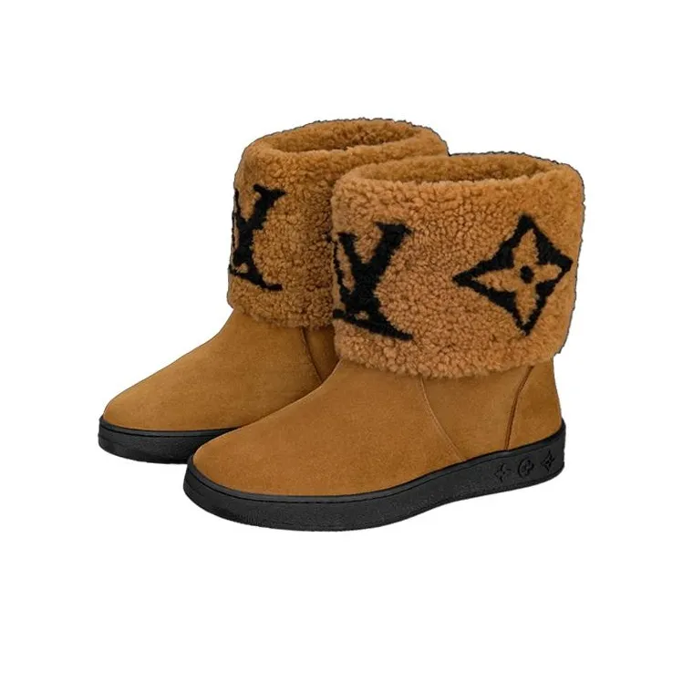 LOUIS VUITTON Snowdrop Warm Coverage Short Snow Boots Women's Yellow-2
