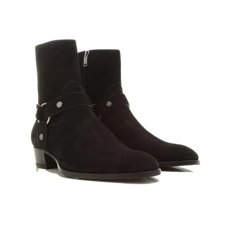 SAINT LAURENT Wyatt Harness Ankle Boots-2