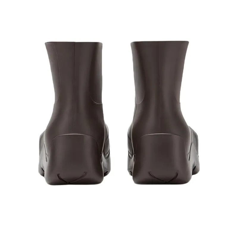 Bottega Veneta Puddle Rain Boots Ankle Boots Women's Coffee-4