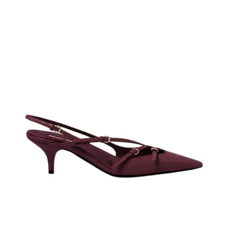 MIU MIU Buckle-embellished Slingback Pumps-1