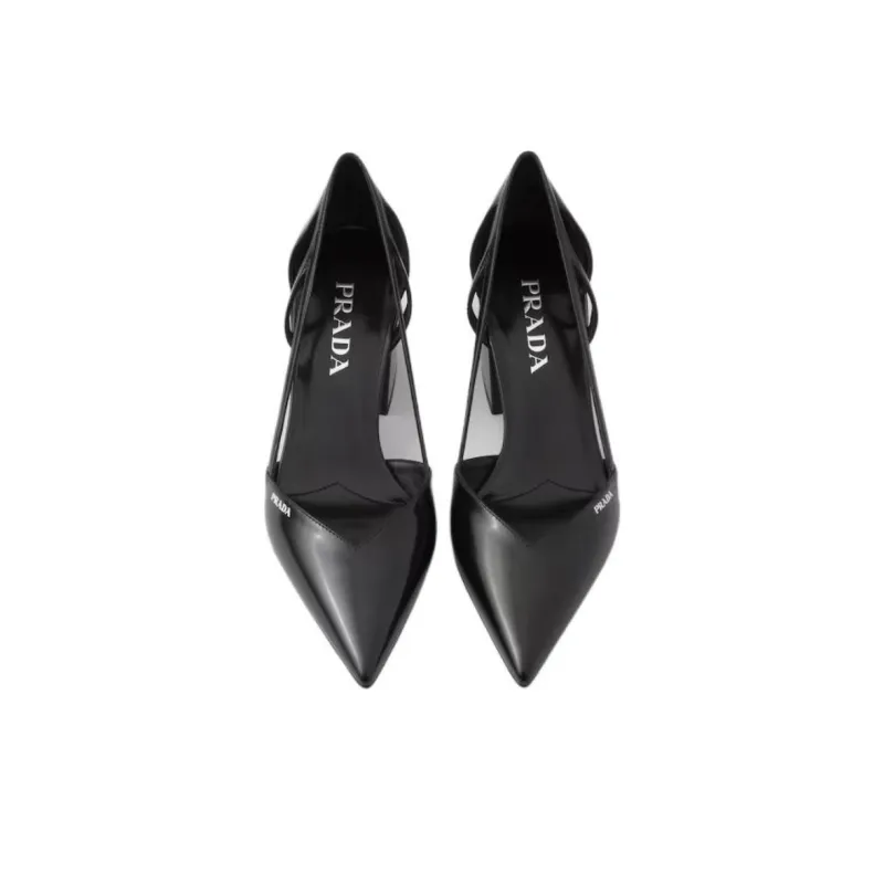 PRADA Chunky Heel High Heels 5.5cm Women's Black-5