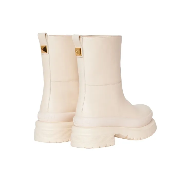 Valentino High Top Boot Ivory Women's-4