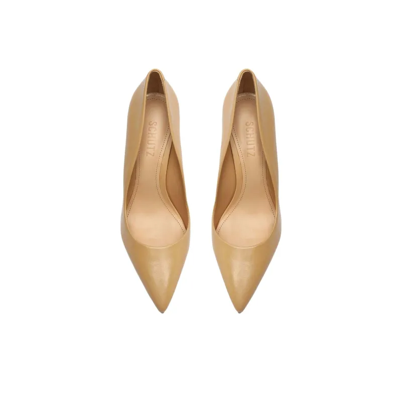 Schutz Lou Lo Slim Heel High Heels 8.4cm Women's Brown-4