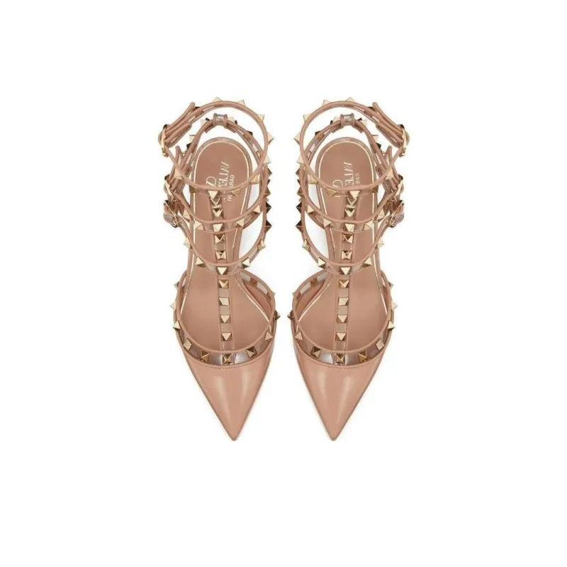 Valentino Rockstud GARAVANI Slim Heel High Heels 6.5cm Women's Pink-3