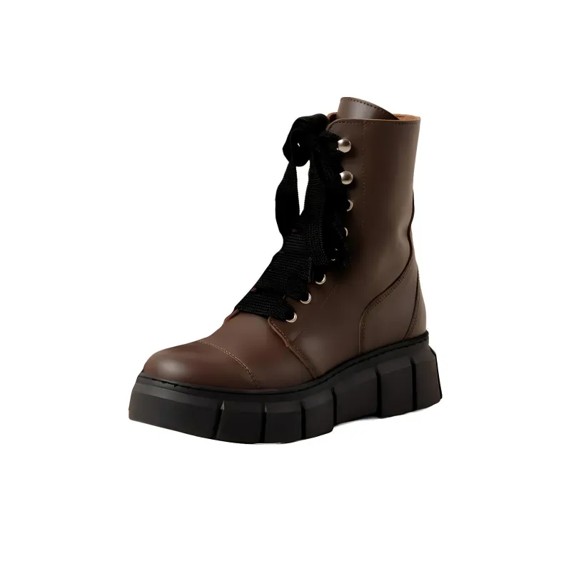 ALOHAS Ankle Boots 4cm Women's Brown-0