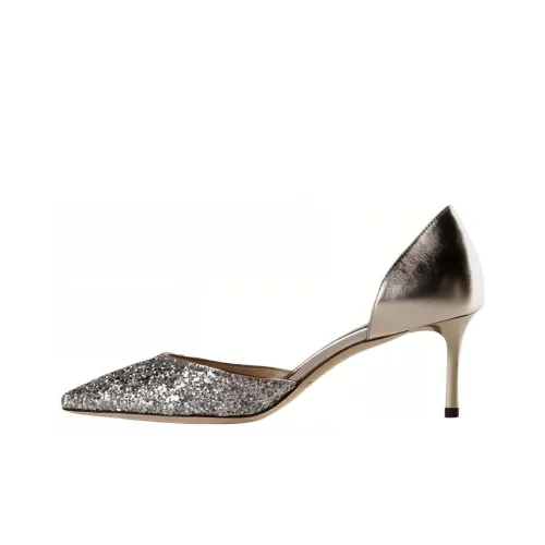 Jimmy Choo Slim Heel High Heels 5cm Women's Silver Black
