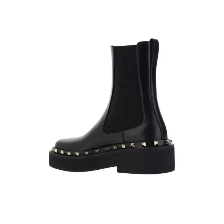 Valentino Short Chelsea Boots 7cm Women's Black-3