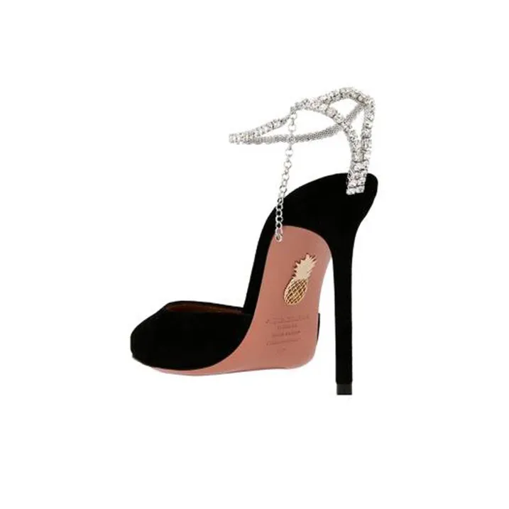 AQUAZZURA Embellished Ankle-strap Pumps-3