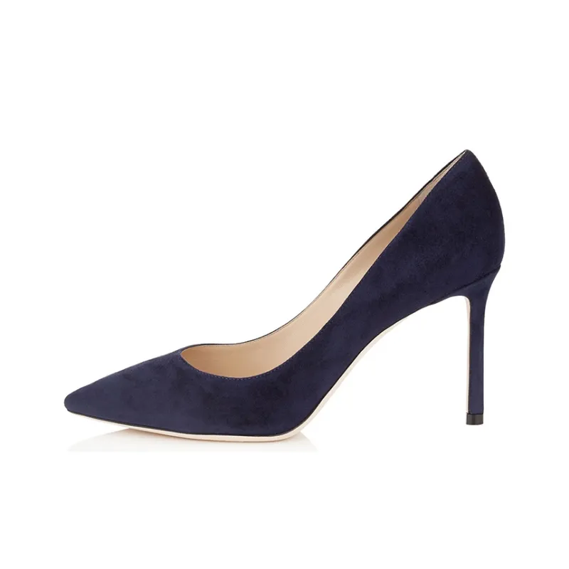 Jimmy Choo ROMY Slim Heel High Heels 8.5cm Women's Blue-0