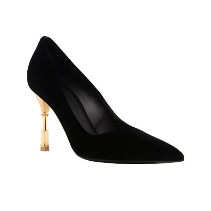 BALMAIN Moneta 100mm Velvet Pumps-2