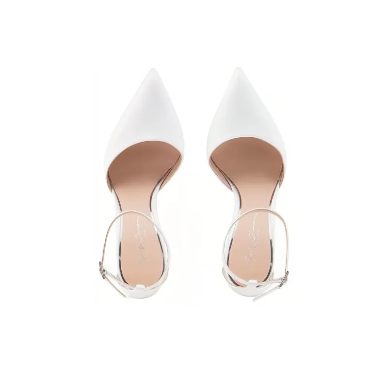 GIORGIO ARMANI Chunky Heel High Heels 11.5cm Women's White-4