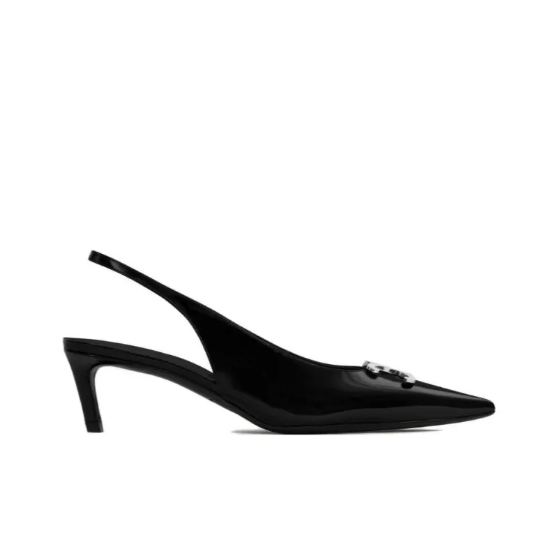 CELINE Triomphe Slim Heel High Heels 5cm Women's Black-1