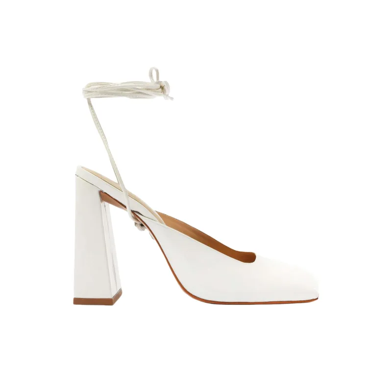 Schutz Rosie Spool Heel High Heels 10.8cm Women's White-1