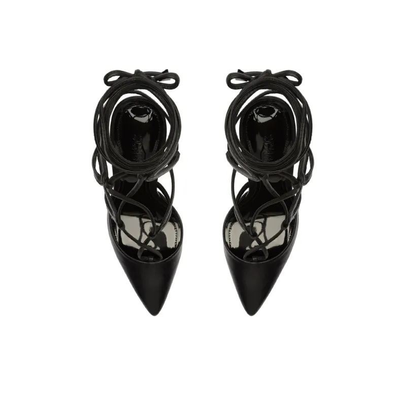 Schutz Clemence Slim Heel High Heels 10cm Women's Black-4