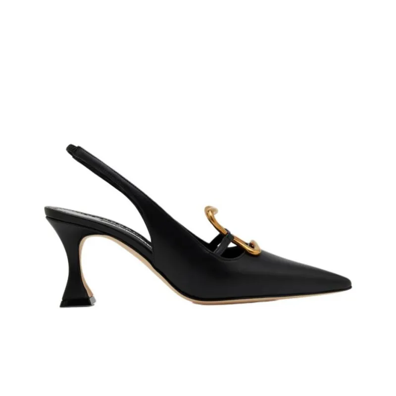 MANOLO BLAHNIK Nikkal High Heels 7cm Women's Black-1