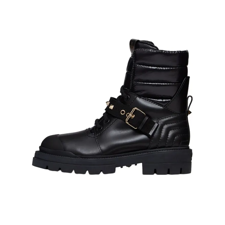 Valentino Rockstud Ankle Boots 2cm Women's Black-0