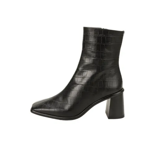 ALOHAS Ankle boots Silver Women's Black