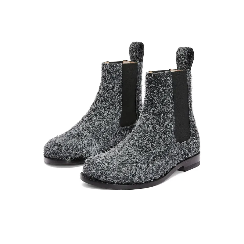 LOEWE Campo Short Chelsea Boots 1.5cm Women's Carbon-2
