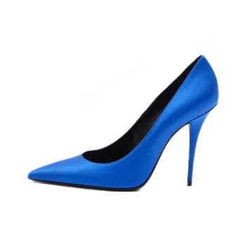 SAINT LAURENT Marylin Pump Electric Blue Satin Women's