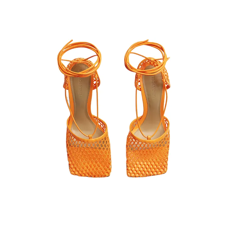 Bottega Veneta Squared Toe Lace Up Sandals Women's-2