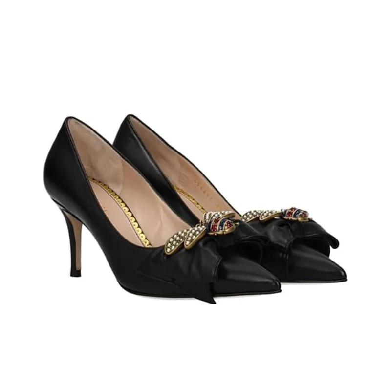 GUCCI Slim Heel High Heels Women's Black-1