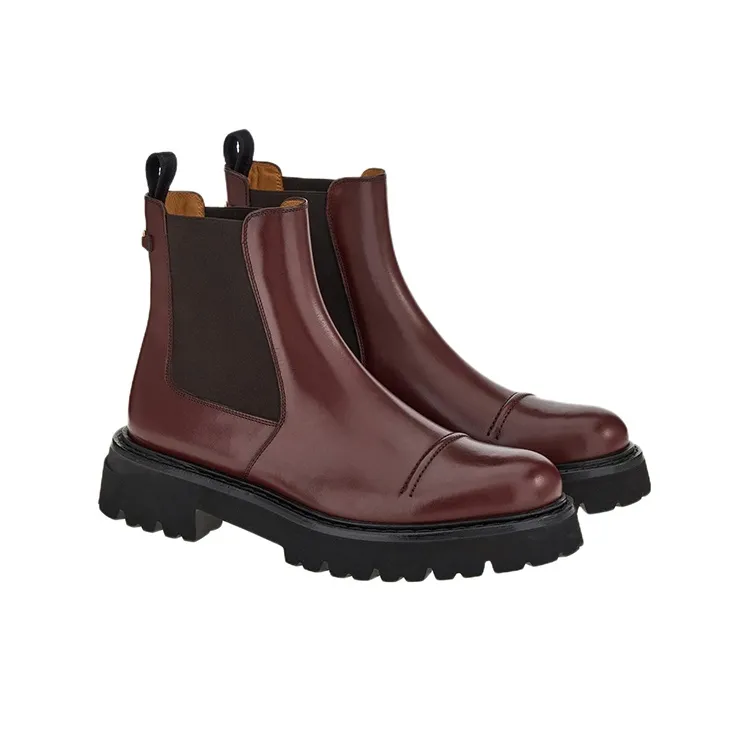 FERRAGAMO Short Chelsea Boots Men's Coffee-2