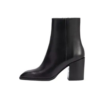 Aeyde Leandra Black Calf Ankle Boots 7.5cm Women's Black