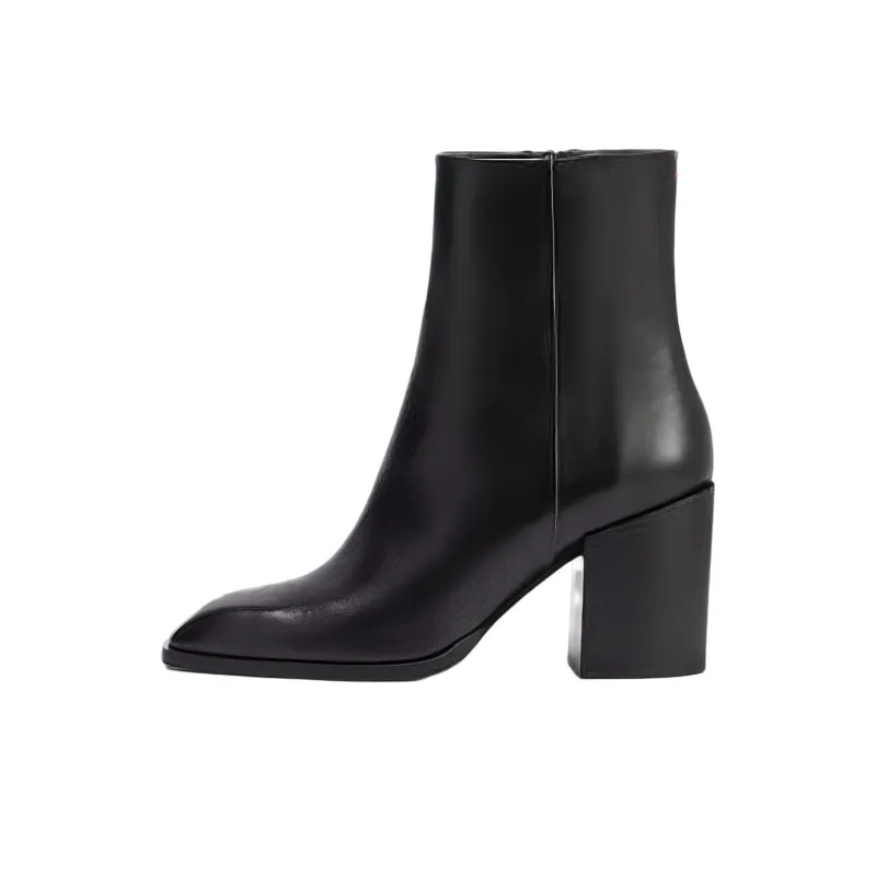 Aeyde Leandra Black Calf Ankle Boots 7.5cm Women's Black-0