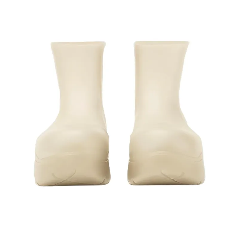 Bottega Veneta Puddle Rain Boots Ankle Boots Men's White-3