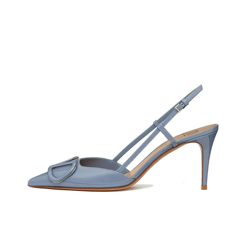 Valentino VLogo Signature Slim Heel High Heels 8cm Women's Sky Blue-0