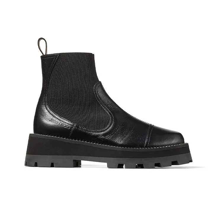 Jimmy Choo Clayton FLAT Chelsea Boots Women's Black-1