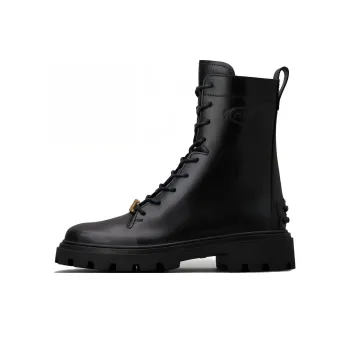 TOD'S Logo Plaque Lace Up Boots Women's