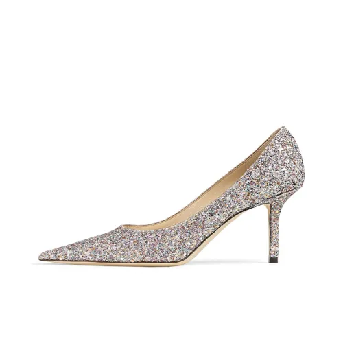 Jimmy Choo LOVE 65 Slim Heel High Heels Women's Glitter Pink
