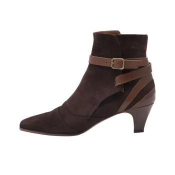 MICHEL VIVIEN Ankle Boots 5.5cm Women's Dark Brown