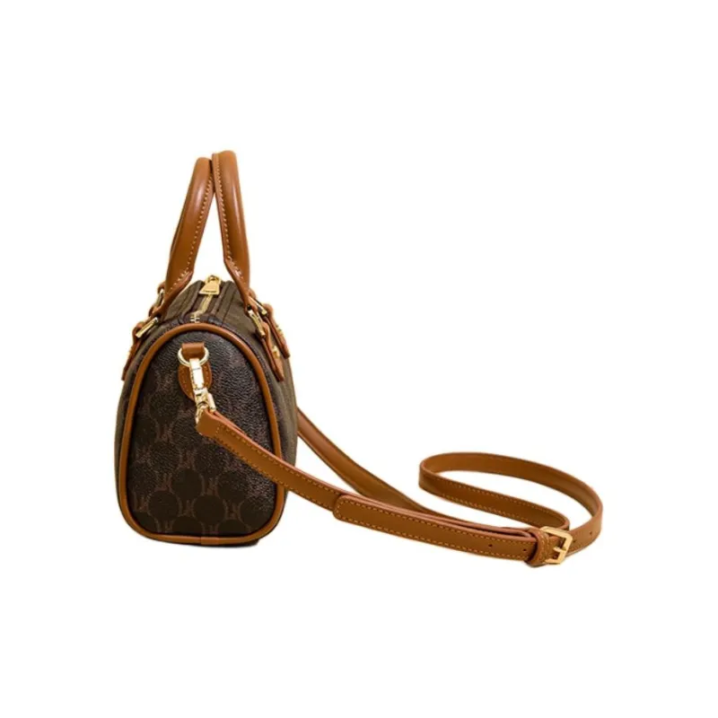 YZUE PVC Handbags Shoulder Bag Crossbody Bag Women's White Coffee Brown-5