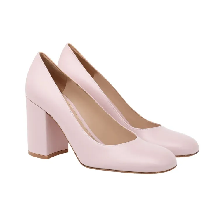 GIANVITO ROSSI Adelle Chunky Heel High Heels 8.5cm Women's Pink-2