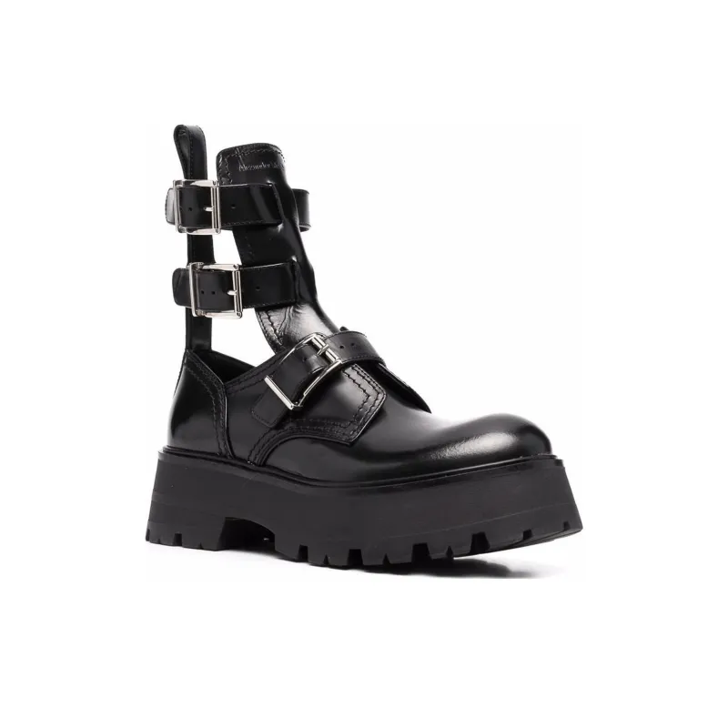Alexander McQueen Buckled Ankle Boot Black Women's-2